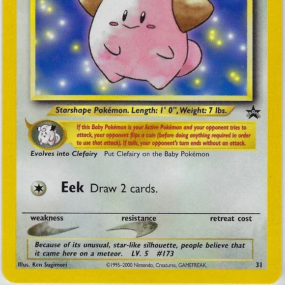 Mint Cleffa Promo #31 Black Star Promo Pokemon League 2000 - Picture 3 of 3